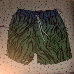 INC swim shorts/ Green/Blue/ S